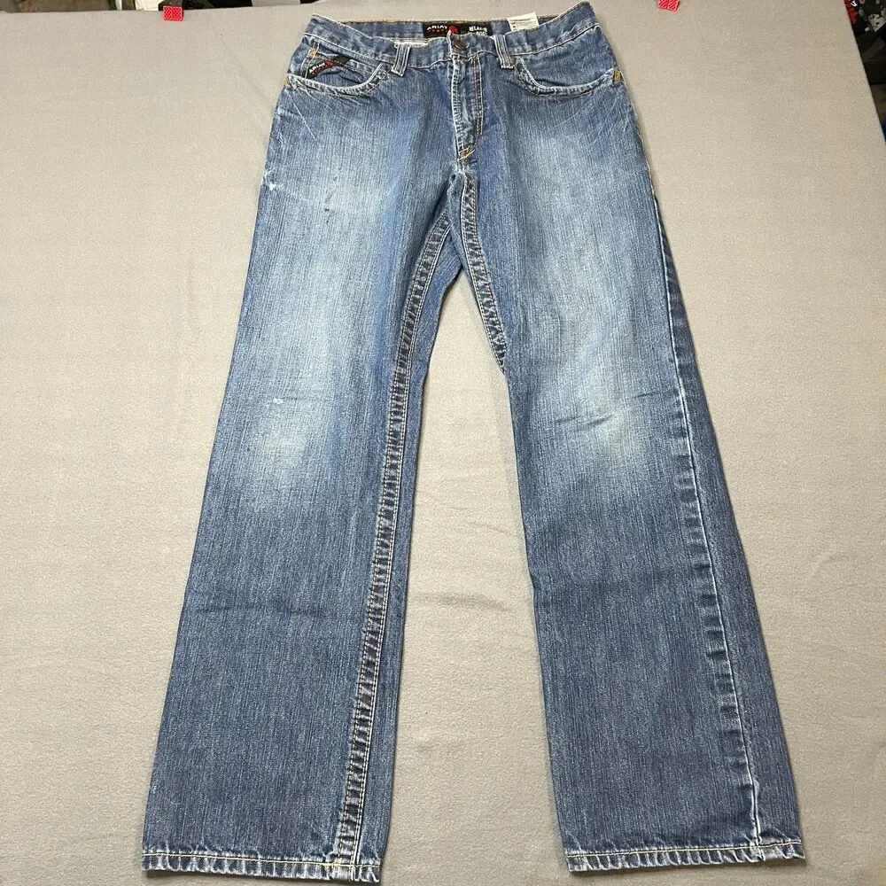Ariat FR M4 Relaxed Bootcut Jeans Men's 32 X 34 Blue Denim 5-Pockets Workwear